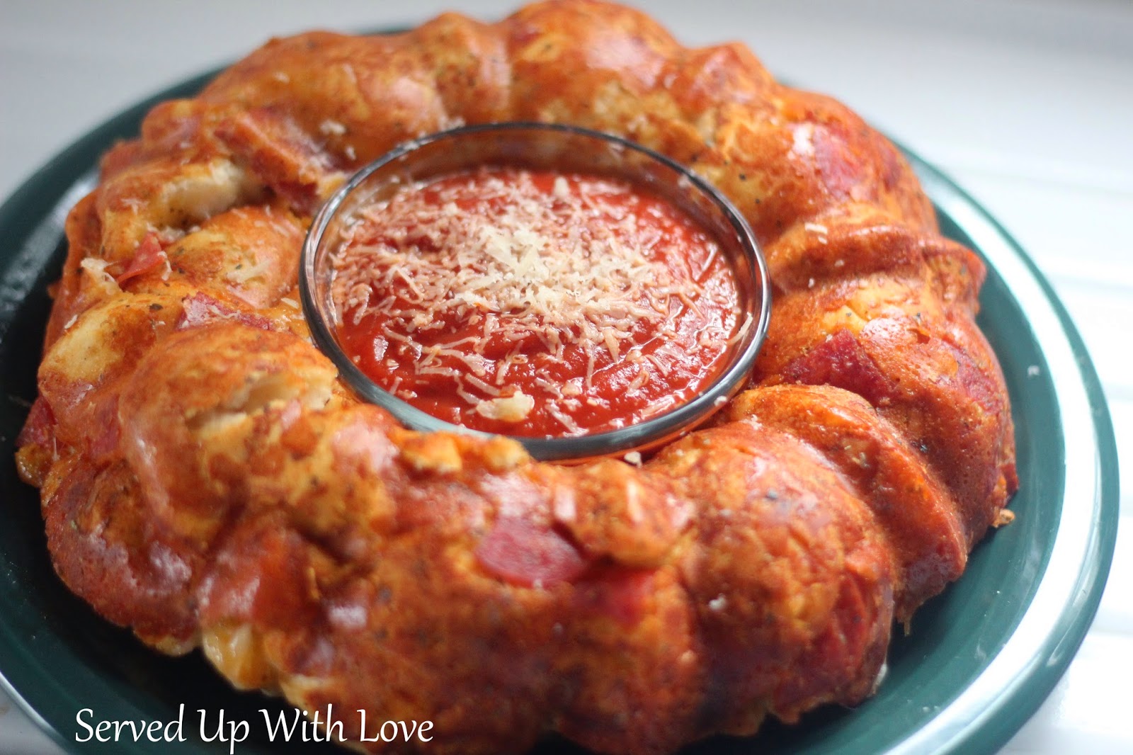 pull apart pizza bread in a bundt pan